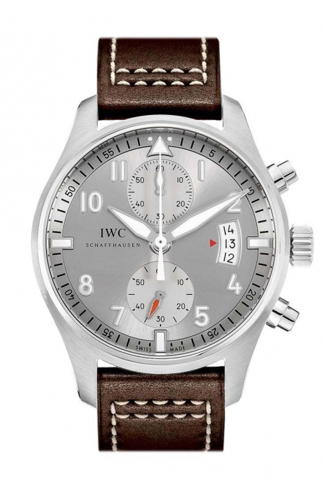 IWC Pilot Spitfire Silver Dial Chronograph 43mm Men's Watch IW387809