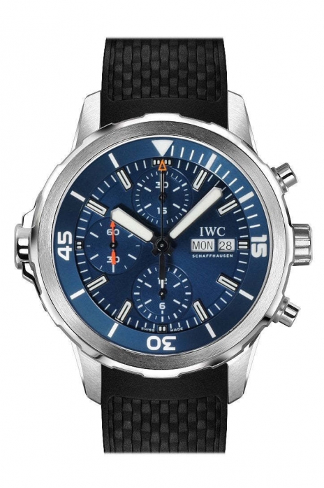 IWC Aquatimer Chronograph Blue Dial Black Rubber Men's Watch IW376805