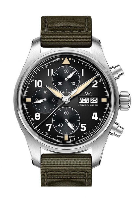 IWC Pilot Spitfire Chronograph Automatic Black Dial Men's Watch IW387901