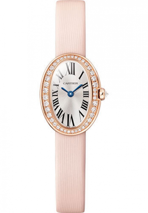 Cartier Baignoire 18K Rose Gold & Diamonds Ladies Watch, WJBA0025