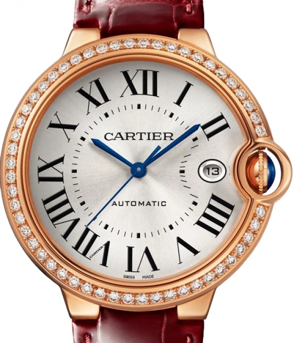 Cartier Ballon Bleu 40mm Rose Gold & Diamond Unisex Watch, WJBB0056