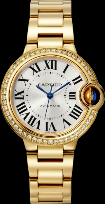 Cartier Ballon Bleu 36mm Yellow Gold & Diamond Lady’s Watch, WJBB0070