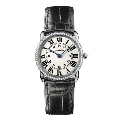 Cartier Ronde Louis 18K White Gold & Diamonds Lady’s Watch, WR000251