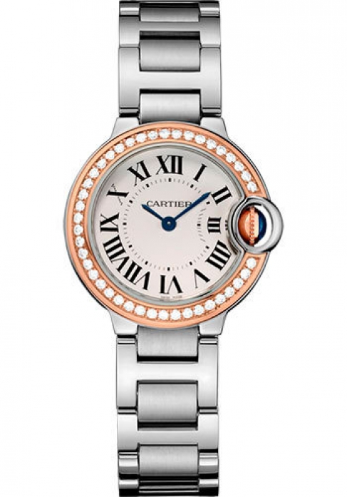 Cartier Ballon Bleu Stainless Steel & 18K Rose Gold & Diamonds Lady’s Watch, WE902079