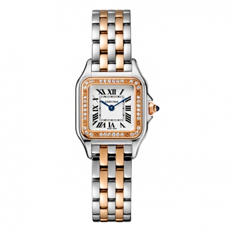 Cartier Panthère 18K Pink Gold & Stainless Steel & Diamonds Small Model Ladies Watch, W3PN0006