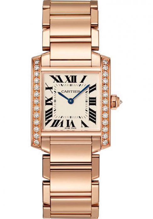 Cartier Tank Francaise Medium Model 18K Rose Gold & Diamonds Lady’s Watch, WJTA0023