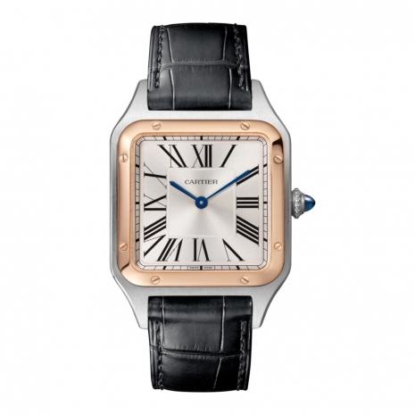 Cartier Santos Stainless Steel & 18K Rose Gold Men’s Watch, W2SA0017