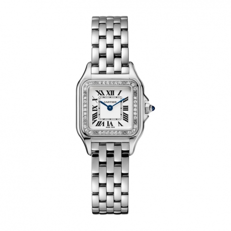 Cartier Panthère Stainless Steel & Diamonds Small Model Ladies Watch, W4PN0007