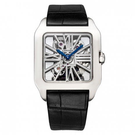 Cartier Santos Skeleton 18K White Gold Men’s Watch, W2020033