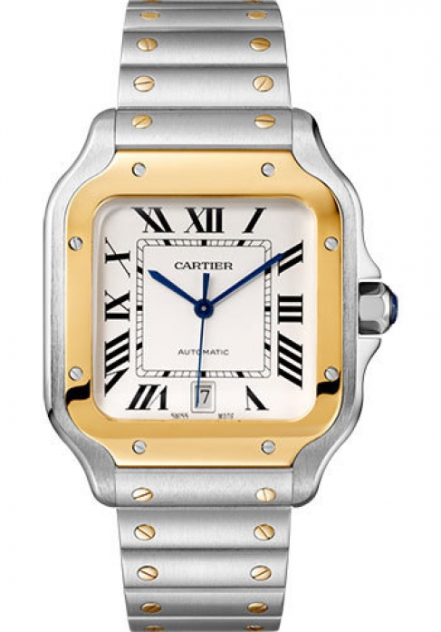 Cartier Santos Stainless Steel & 18K Yellow Gold Men’s Watch, W2SA0009