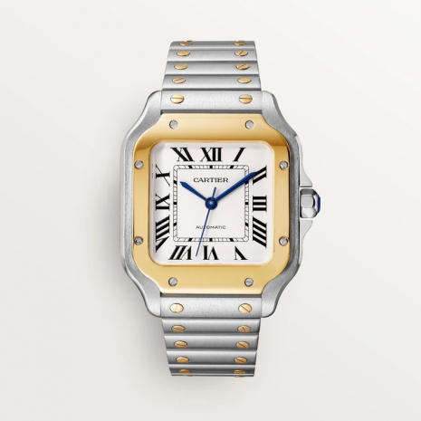 Cartier Santos Stainless Steel & Yellow Gold Unisex Watch, W2SA0007