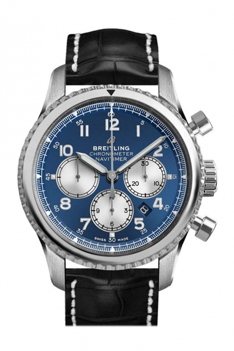 Breitling Navitimer Chrono Blue Dial Black Croc Tang AB0117131 C1P1