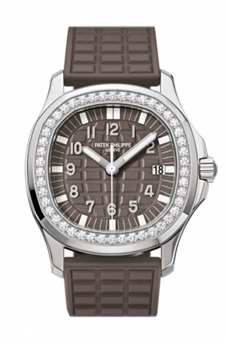 Patek Philippe Aquanaut Quartz Diamond Brown Dial Ladies Watch 5067A-023