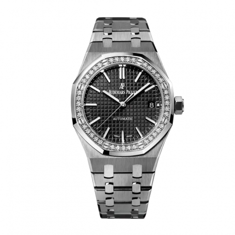 Audemars Piguet Royal Oak Ladies Stainless Automatic Diamond Bezel 37mm Watch