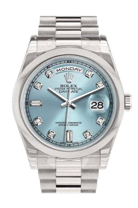 Day Date 36 Ice Blue set Diamonds Dial President Men's Watch 118206