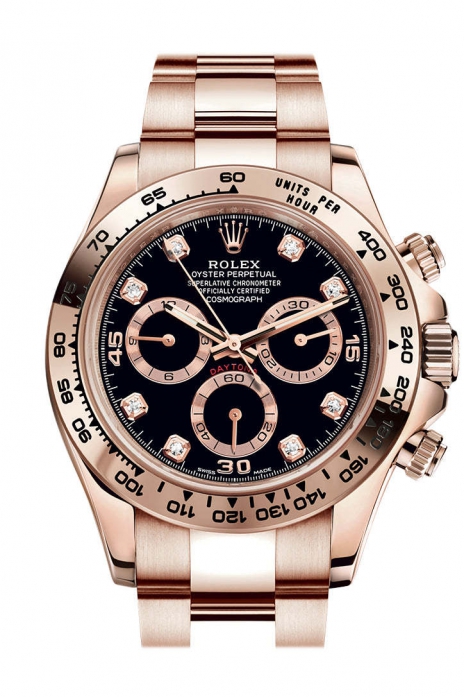 Cosmograph Daytona Rose Gold Black diamond set Dial Bracelet 116505