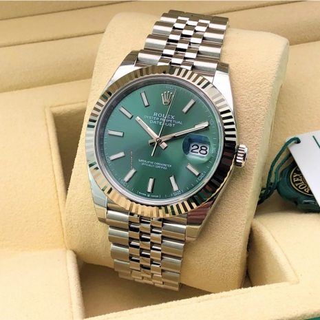 Rolex Datejust 41'Mint Green' 126334 Steel & White Gold