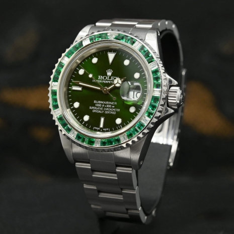 Rolex Submariner Date 116659SABR 18K Green Diamonds Sapphires UNWORN