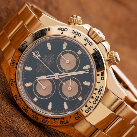 ROLEX DAYTONA 116505 40MM BLACK DIAL WITH ROSE GOLD BRACELET